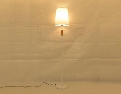Торшер напольный (светильник) Мелодия Света абажур из ткани 220В Белый картинка 